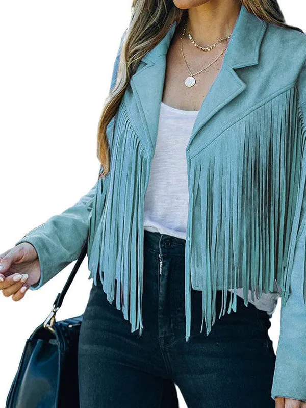 Casual Fringe Suede Jacket for Women