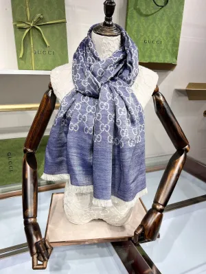 CLTH340 GG Wool Shawl with Web / 70X200cm(27.5x78.7in)