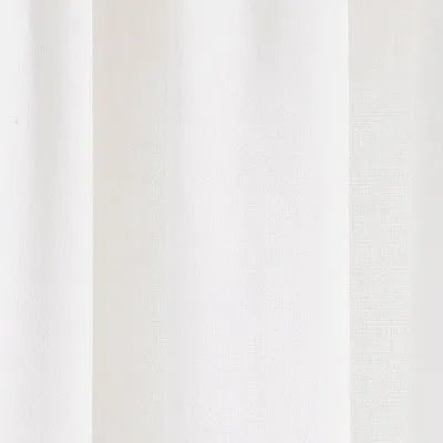 New - 84"x52" Boho Faux Linen Texture Tassel Rod Pocket Window Curtain Panel Neutral - Lush Décor