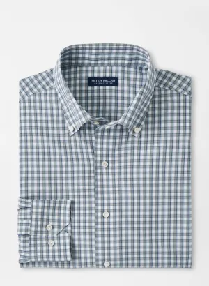 Peter Millar Cole Performance Poplin Sport Shirt In Sage Fog