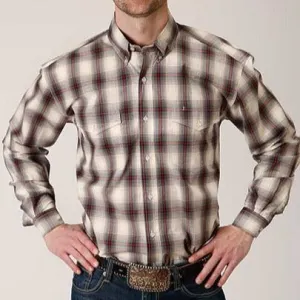Roper Men's Amarillo Collection Red Currant Button Down Western Shirt
